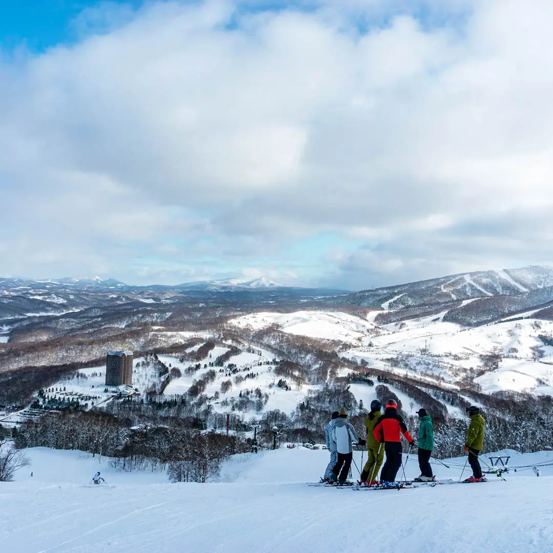 People on top of slope