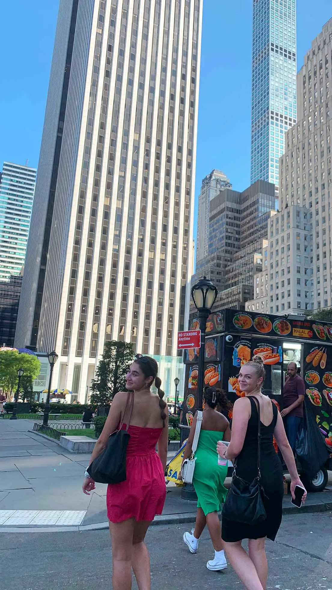 Girls stroll through city centre