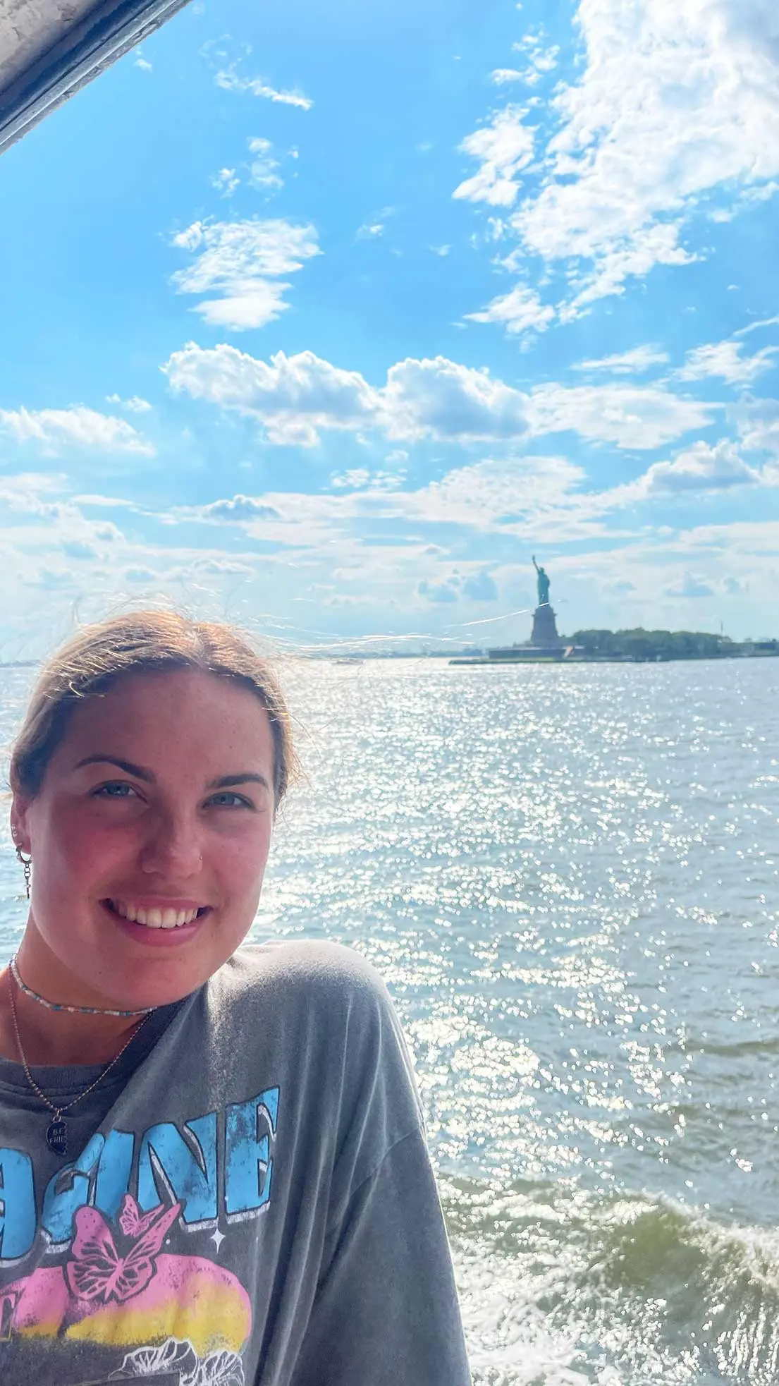 Girl on ferry in NYC