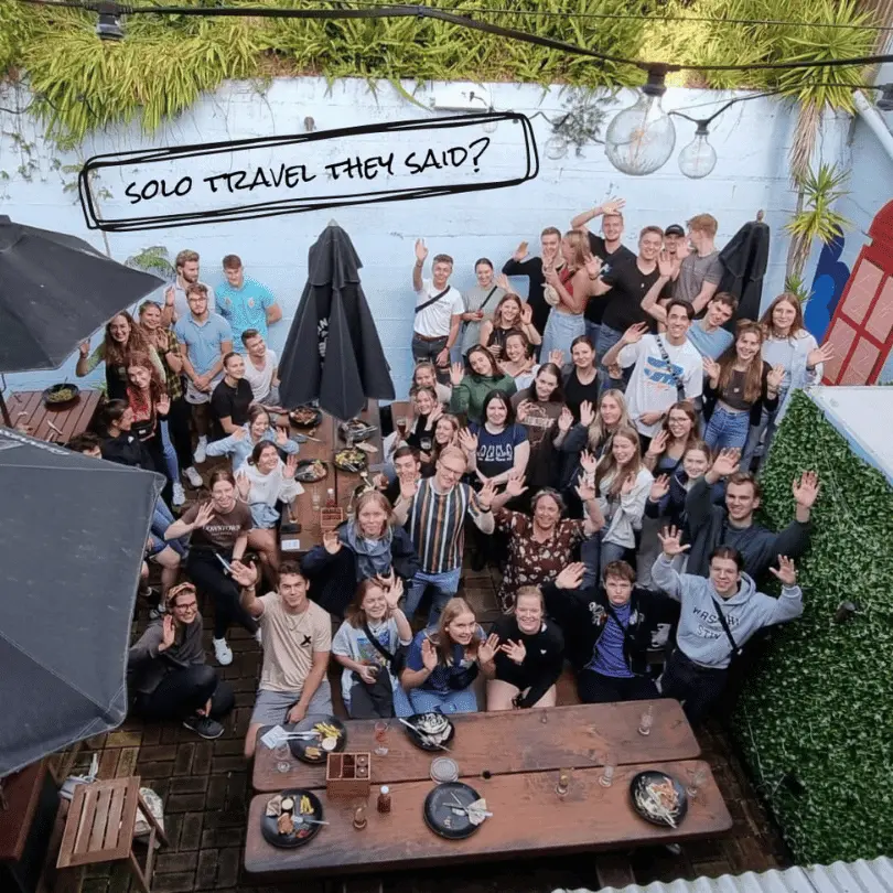 Group picture at a pub in Devonport