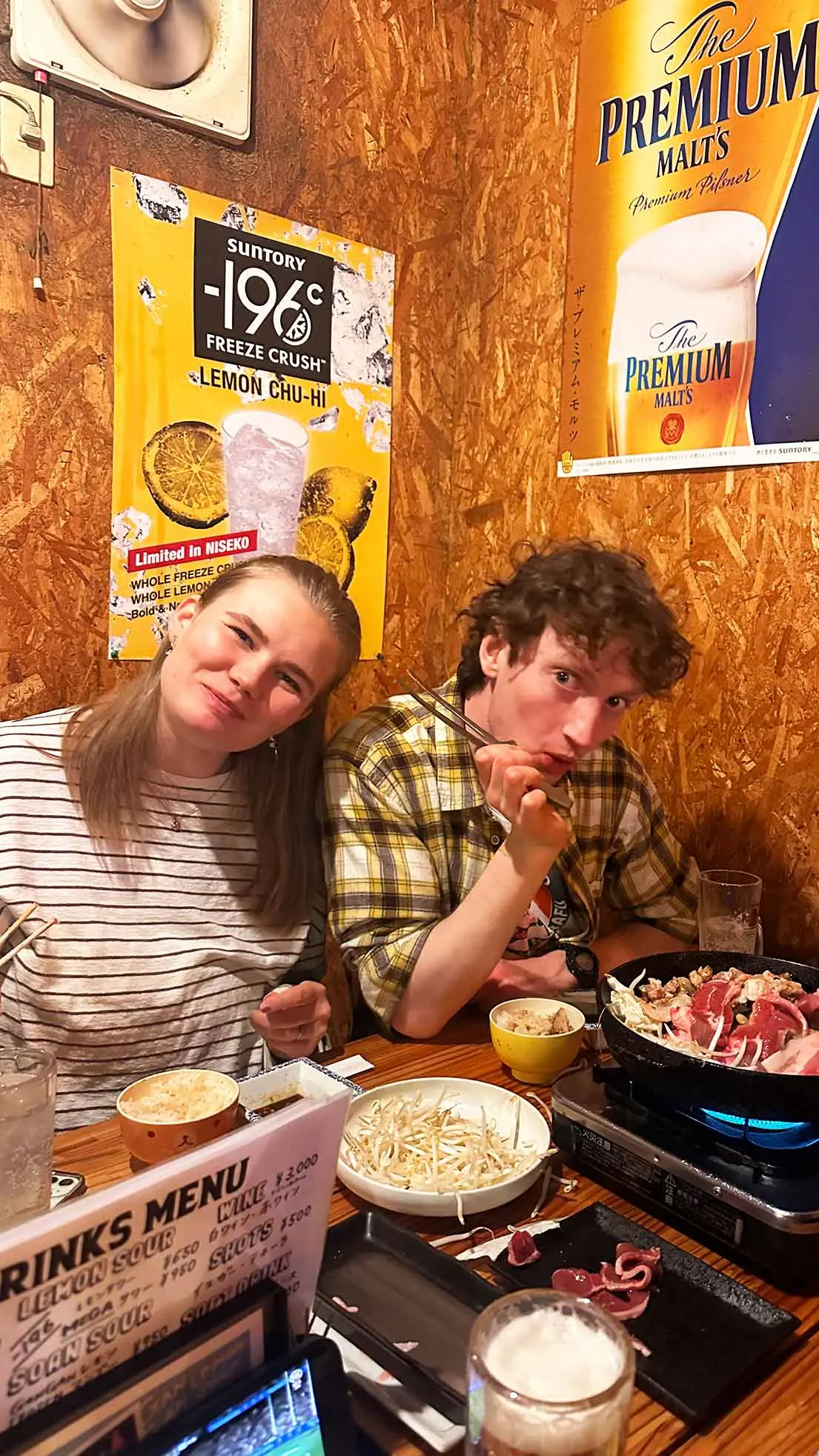 People eating Japanese food