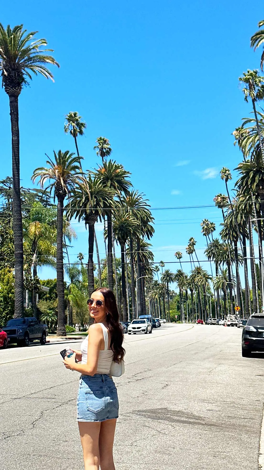 Girl smiles on Beverly Hills.